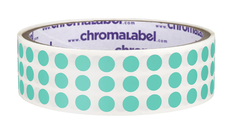 ChromaLabel 0.25 Inch Round Label Permanent Color Code Dot Stickers, 1000 Labels per Roll, Aqua