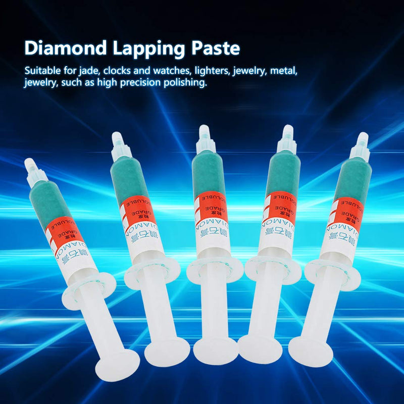 Diamond polishing paste set, 5 pieces, W20#600 | Oil soluble abrasive paste for jewelry and metal, various grits, efficient application, no corrosion