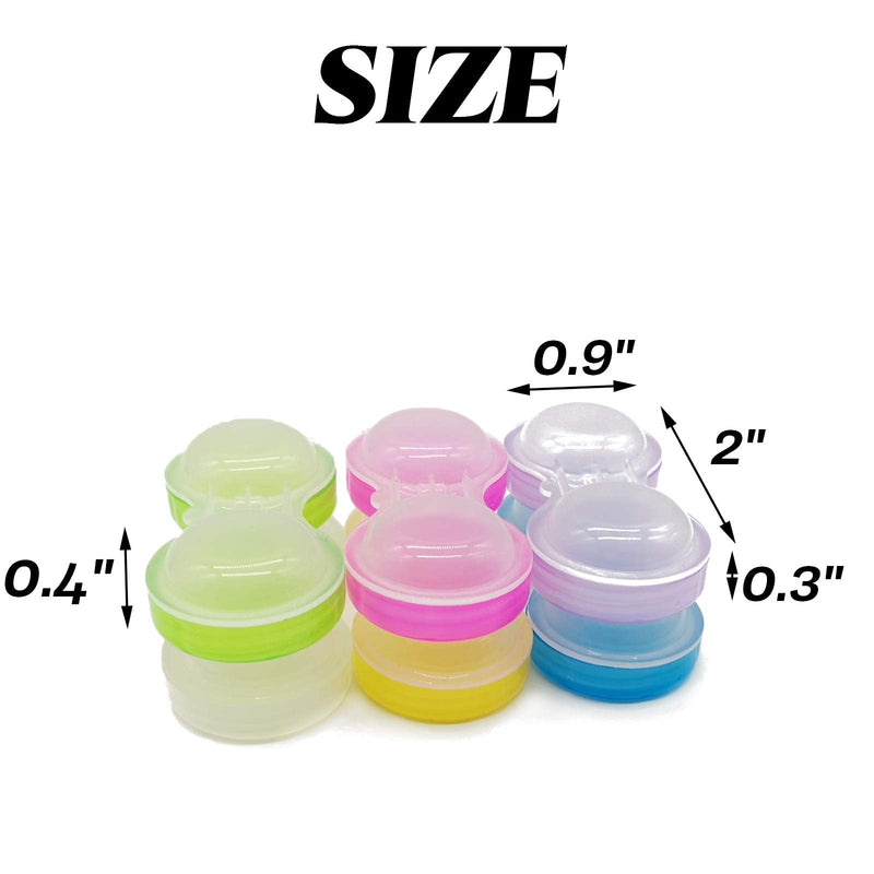 [Australia - AusPower] - 60PCS Contact Lens Cases Contact Lens Holder Box Left/Right Eyes Contact Lens Container, 6 Colors 