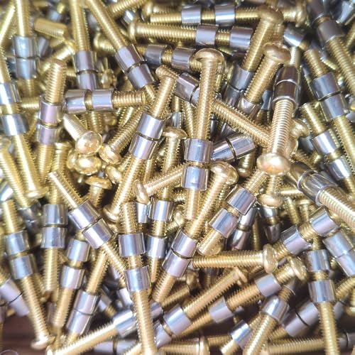 SZFNSEN 35mm brass loveless bolt knife handle fasteners with 6mm x 5mm nuts, 12 sets for knife making