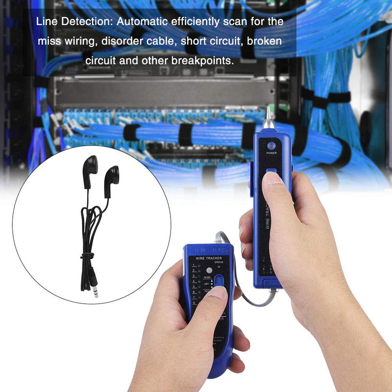 [Australia - AusPower] - Rapid LAN Network Multifunctional Cable Tester Line Finder Portable Wire Tracker Tool Tone Generator Probe Kit for Telephone Line Tester and Continuity Checking(No Batteries Included)(Blue) 