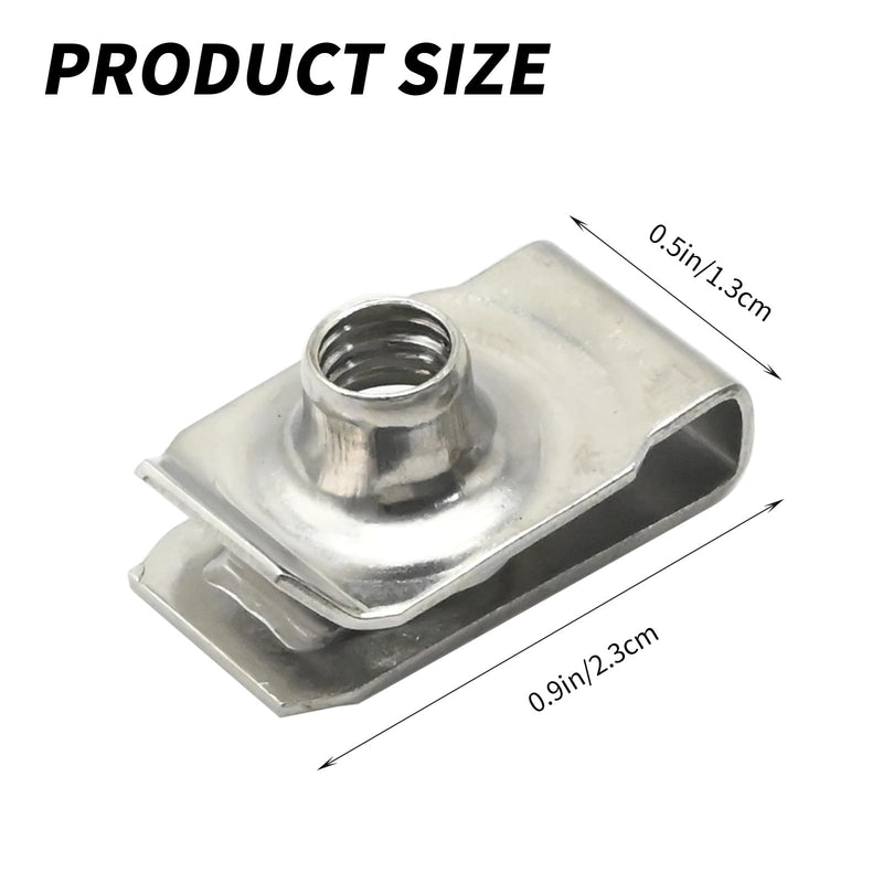 [Australia - AusPower] - 40 PCS 1/4inch M6 U Nuts, Stainless Steel U-Clip Nuts, Anti-Rust U-Fasteners for Repair Modification Needs 
