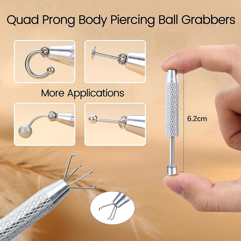 Piercing Insertion Aid, 14g, 16g, 18g, 20g Piercing Needle Set, Surgical Steel Piercing Change Tool for Ear Studs, Nose, Lip, Belly, Nipple, Tongue
