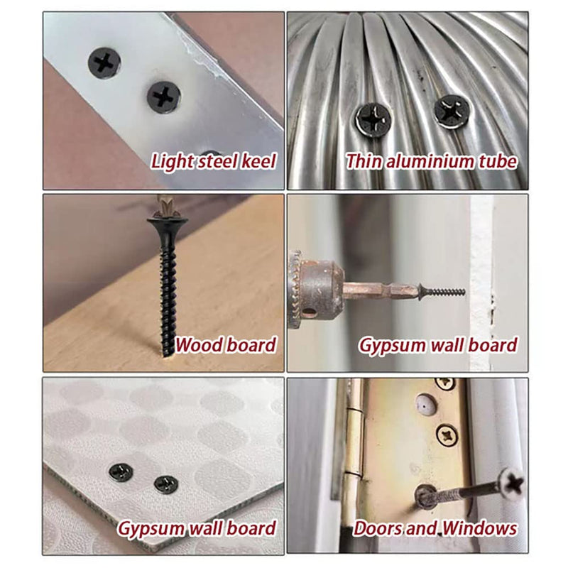 [Australia - AusPower] - M4 Flat Head Self Tapping Wood Screws Assortment Fasteners Kit 360Pcs,Phillips Drive Countersunk Head Self-Tapping Screws,Carbon Steel M4 carbon steel-flat head 360 