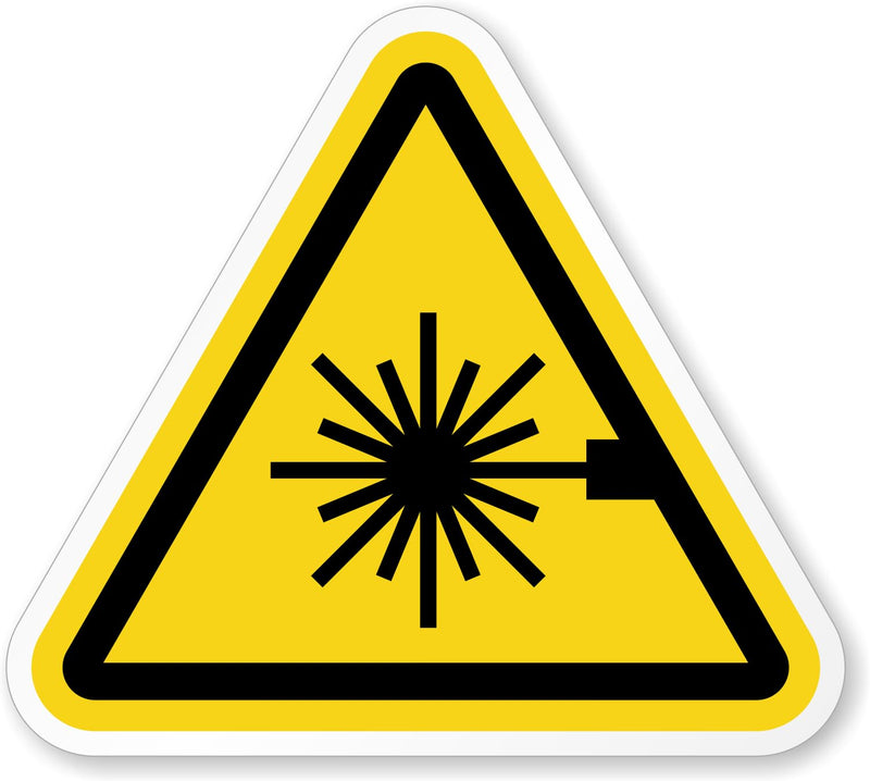 SmartSign (250/Pack) ISO W004 Laser Beam Labels with Symbol in Dispenser Box, 0.838 x 0.75 inch, Laminated Plastic Labels (Aggressive Adhesive) with Polyolefin Film, Yellow/Black, USA-Made