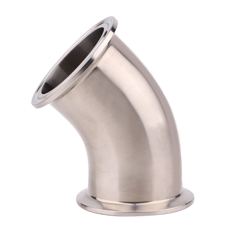 DERNORD 45 Degree Elbow | 2 Inch Tube OD Stainless Steel 304 Pipe Fitting Fits Tri Clamp 2 inch 2" Pipe OD