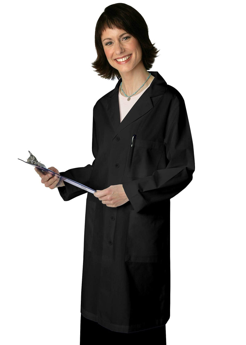 Adar Universal Unisex Lab Coats - Classic 39" Lab Coat 44 Black