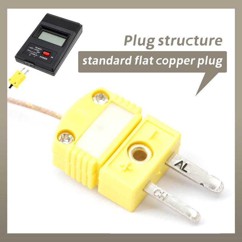 [Australia - AusPower] - 5Pcs 1 Meters K Type Thermocouple Temperature Probe Sensors Compatible with Type-K Temperature Measuring Instruments, Higher Accuracy Long Measure Range -58°F~899°F(-50°C~482°C) 
