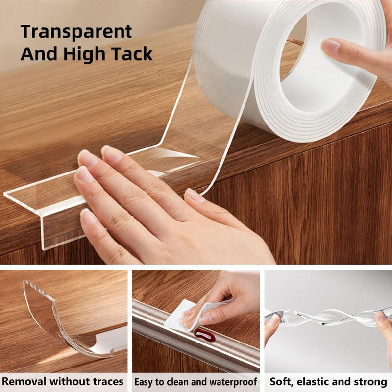 Baby Proofing Edge Protector for Baby 16.4ft Clear Edge Protector Strip Safety Corner Guards Child Proof Corner Bumper for Furniture 2" x 16.4' (thk: 1mm)