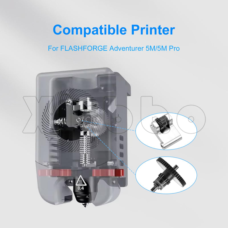 Ad5m Exturdr Gear 3D Printer Accessories Adventurer 5M/ 5M Pro Upgrade Nano-Coating Gear Kit Replacement: Integraded Shaft CNC Skeletonized Straight POM-Gears for Direct Drive AD5M Extruder Hotend