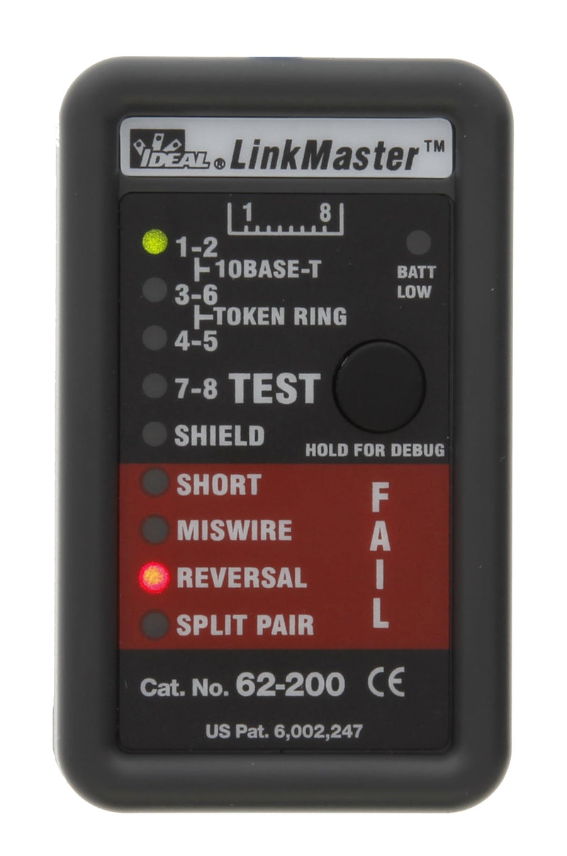 [Australia - AusPower] - IDEAL INDUSTRIES INC. 62-200 Linkmaster UTP/STP Wire Map Cable Tester 