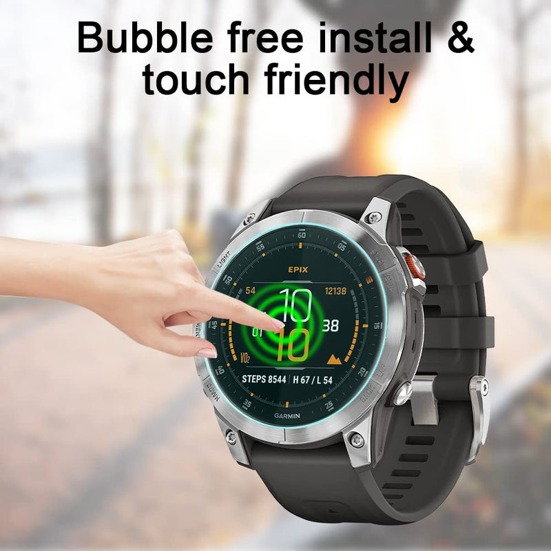 [Australia - AusPower] - Poyiccot 2Pack Compatible with Garmin epix Gen 2 Screen Protector, 9H Hardness Tempered Glass Screen Protector Compatible With Garmin epix Gen 2 Smartwatch [Full Cover Protective ] [Anti Scratch] 