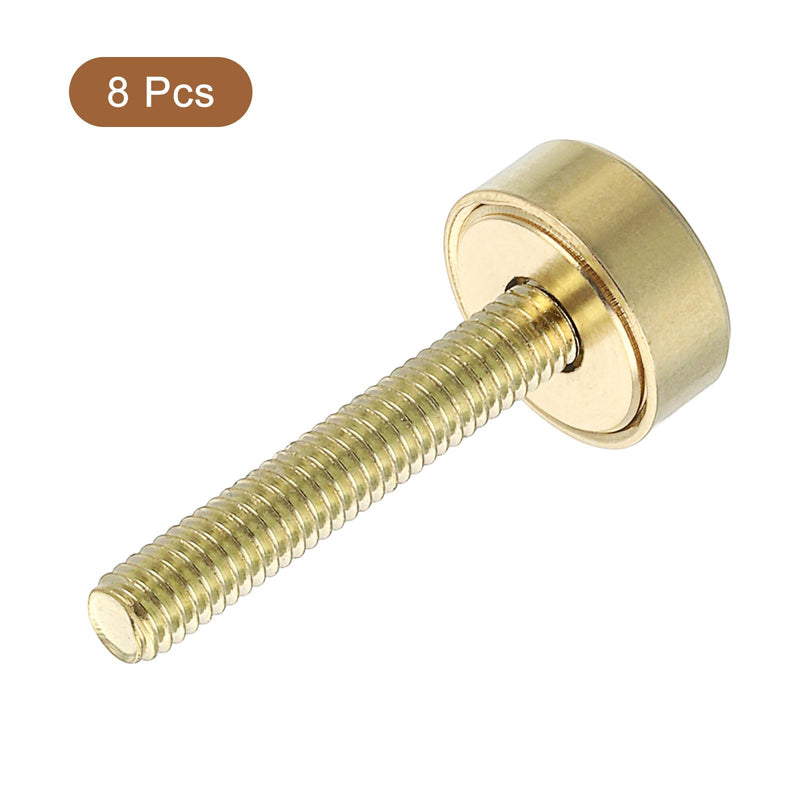 [Australia - AusPower] - uxcell 8Pcs Brass Decorative Screws with Caps, 12 mm Mirror Screws Cap Cover Nails Fasteners for Decorative Mirror Furniture, Gold 12mm 
