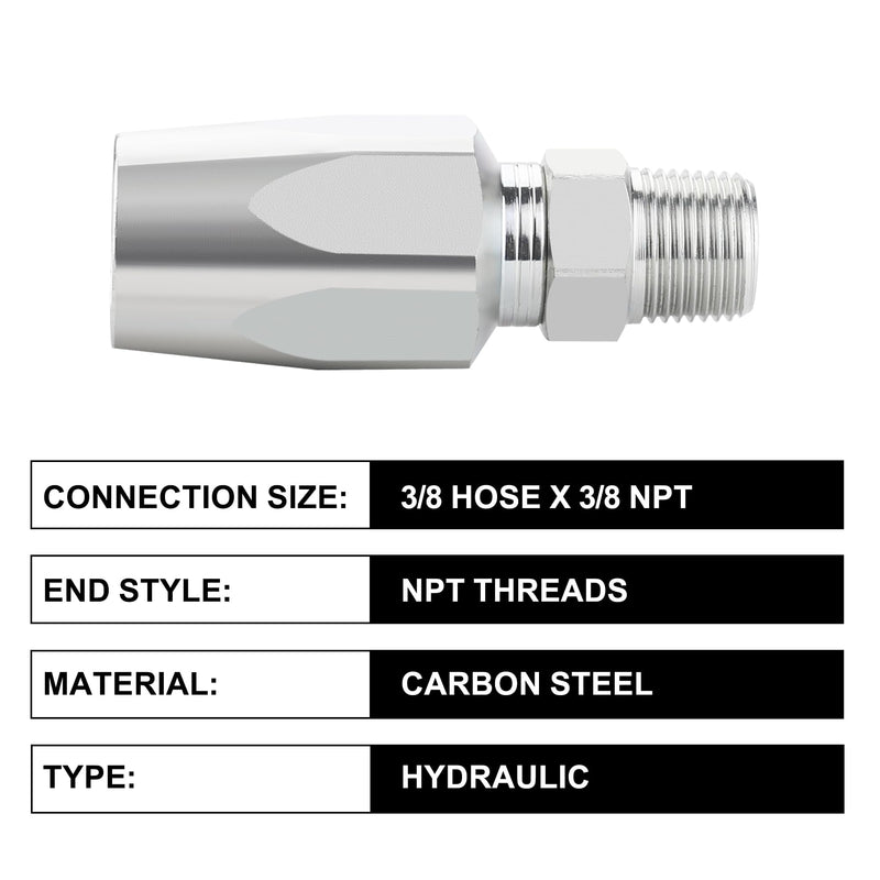 [Australia - AusPower] - 2PCS 3/8'' Reusable Hydraulic Fittings, Size #6 Single Wire Hydraulic Hose Repair Kit 