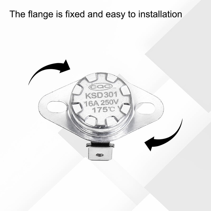 [Australia - AusPower] - uxcell KSD301 Thermostat 175℃/347°F 16A Normally Closed N.C Temperature Switch for Microwaves,Oven,Coffee Maker 4 Pcs,Ceramic Material 