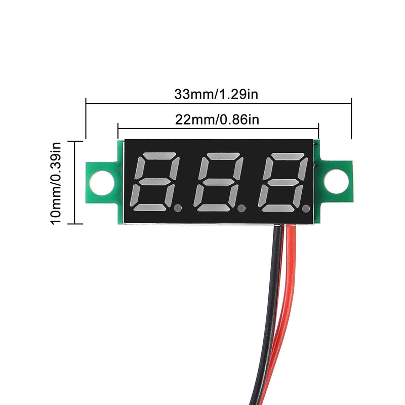 [Australia - AusPower] - 4PCS 0.28 Inch Two-Wire DC LED Digital Voltmeter 2.5V-30V Mini Digital Voltmeter Mix 4 Colors- Red/Green/ Blue/Yellow 