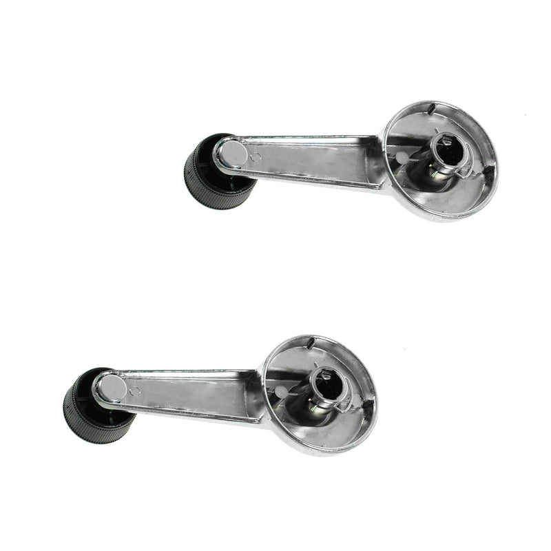 [Australia - AusPower] - TRQ Chrome & Black Window Roll Up Crank Handle Set Compatible with Chevy Pickup Truck C/K 