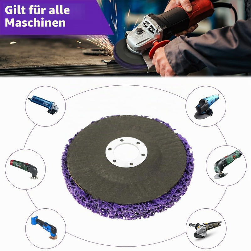 CSD Sanding Disc, 4 Pieces Diameter 115 mm Cleaning Disc Set, Coarse Grinding Disc, Purple Coarse Cleaning Disc for Angle Grinder for Surface Hen Processing, Polishing, Rust Removal 4 pieces, diameter 115 mm