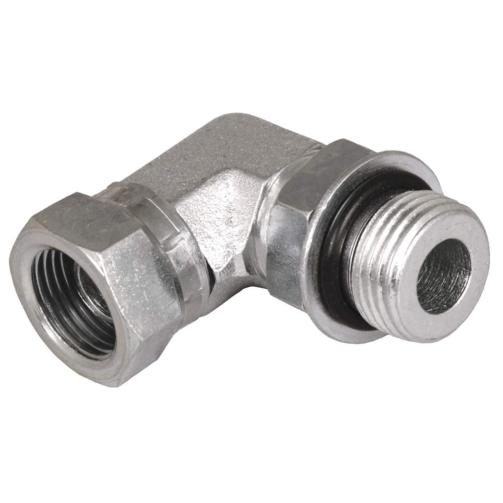 Apache 39006125 1/2" Male O-Ring Boss x 1/2" Female Pipe Swivel 90° Hydraulic Adapter (Style 6901)