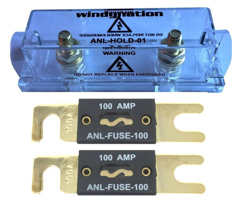 WindyNation ANL Fuse Holder + ANL Fuse (2pcs 100A Fuse) 2pcs 100A Fuse