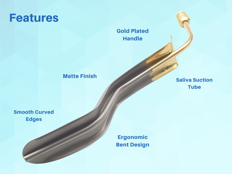 [Australia - AusPower] - Minnesota Cheek Retractor with Suction Gold Plated Surgical Dental Instruments ARTMAN Brand by Wise Linkers 