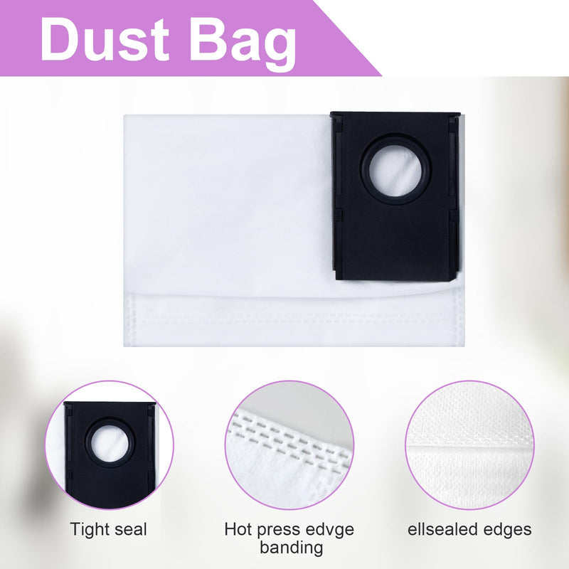[Australia - AusPower] - Accessories Kit for Eureka J15 Pro Ultra Robot Vacuum Cleaner Replacement Parts. 1 Main Roller Brush, 4 Hepa Filters, 4 Mop Pads, 4 Side Brushes, 4 Dust Bags, 1 Brush 