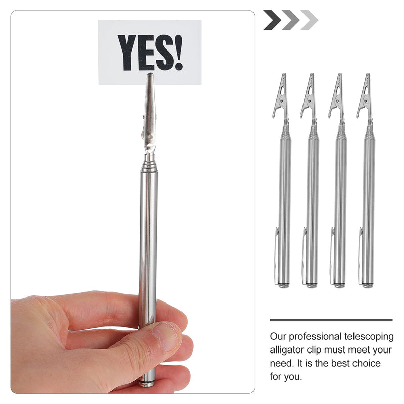 [Australia - AusPower] - Uonlytech 12 Pcs Telescoping Alligator Clips Adjustable Stainless Steel Retractable Clamps with Pen Clip for Electrical Testing and Home Repair 15.7X1CMx3pcs Silverx3pcs 