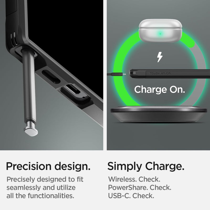 [Australia - AusPower] - Spigen Tough Armor Designed for Galaxy S24 Ultra Case [Military-Grade Protection] [Kickstand] (2024) - Black 