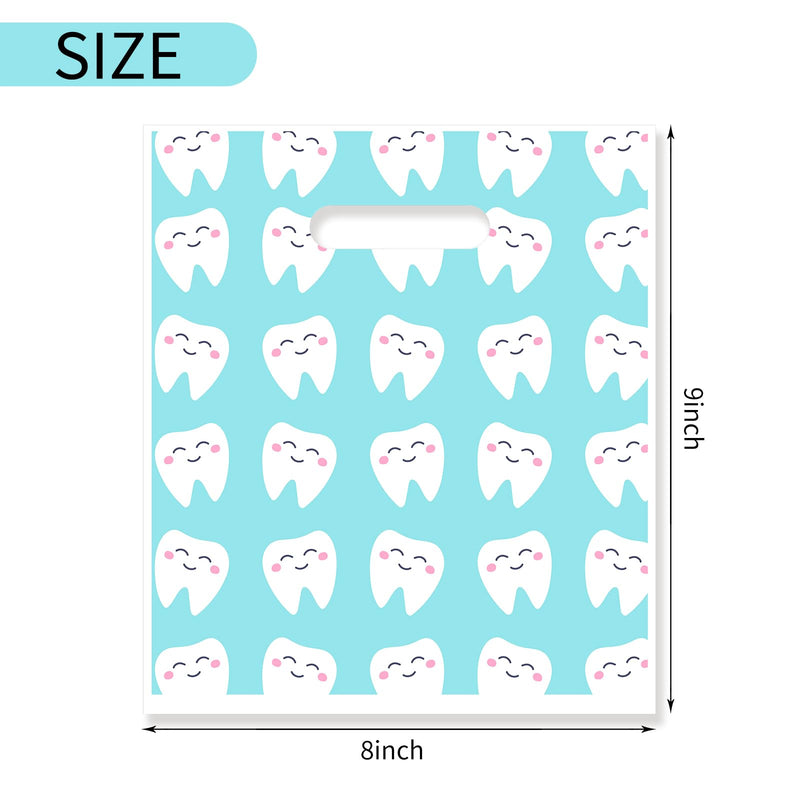 [Australia - AusPower] - 100 Pcs Dental Bags, Tooth Patient Care Dental Bags, 9 x 8 Inches dental goodie bags, for Dental Clinics, Schools and Patient use (Style 5) Style 3 