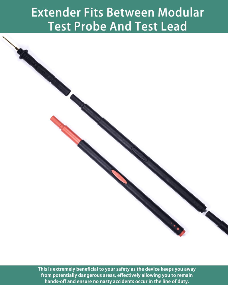 [Australia - AusPower] - Multimeter Leads, Test Probe Extenders Kit, Extenders Fits Between Modular Test Probes& Leads(2 PCS, Black and Red) BC5540200 