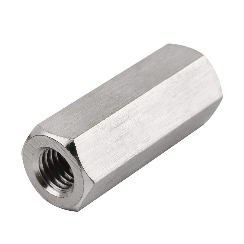 [Australia - AusPower] - Pack of 8 M6 X 1.0-Pitch 30mm Length Hex Width 10mm Metric Hex Coupling Nut 304 Stainless Steel Rod Coupling Nuts 