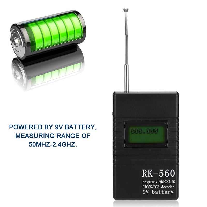 [Australia - AusPower] - Frequency Counter Meter, Portable Handheld Radio Frequency Testing, 50MHz-2.4GHz with Antenna, for DCS, CTCSS Testing 