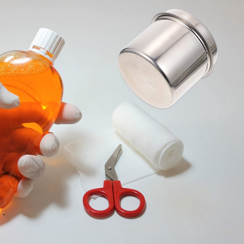 [Australia - AusPower] - Stainless Steel Gauze Jar 2pcs 304 Stainless Steel Medical Jar Cotton Container Bottle Anti Iodine Container for Hospital Storage Bottle 