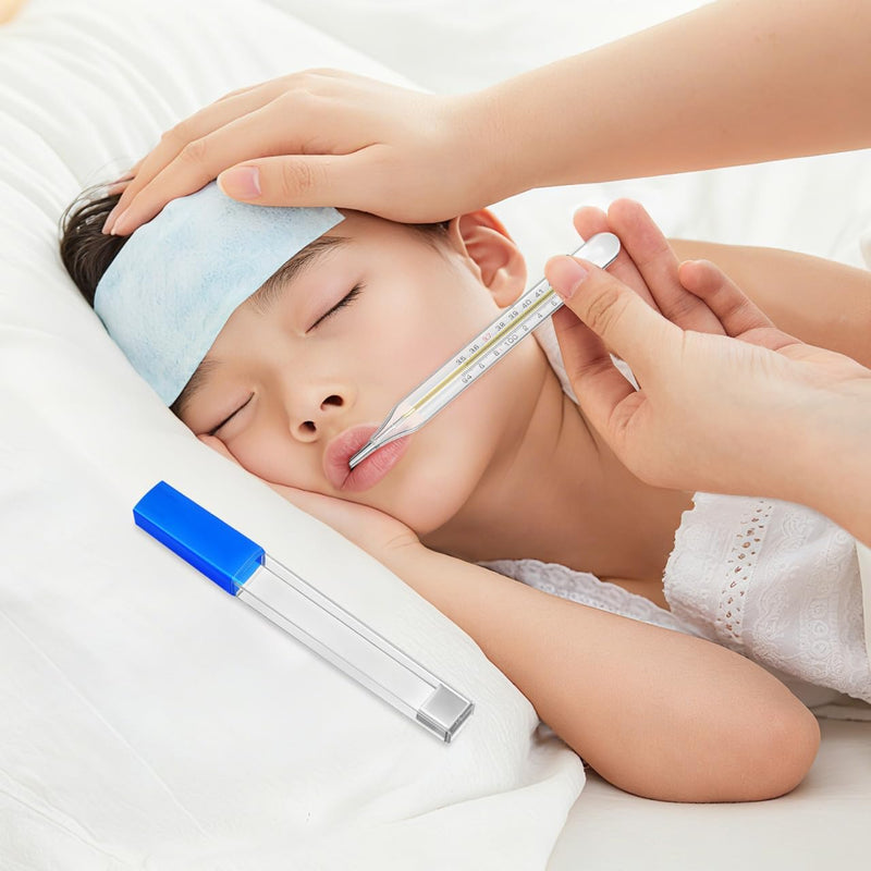 [Australia - AusPower] - Toyvian 2pcs Oral Thermometer for Adults - Glass Thermometer Armpit Fast Reading Fever Indicator for Adults and Kids (Double Scale) 