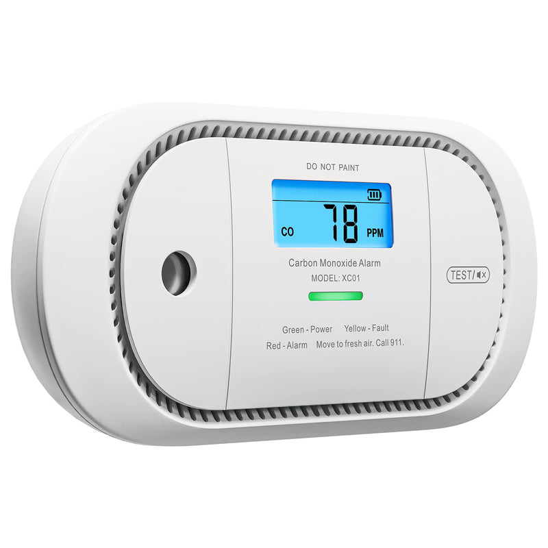 X-Sense Carbon Monoxide Detector Alarm with Digital LCD Display, Replaceable Battery CO Alarm Detector with Peak Value Memory, XC01-R Standalone Model (1-Pack)
