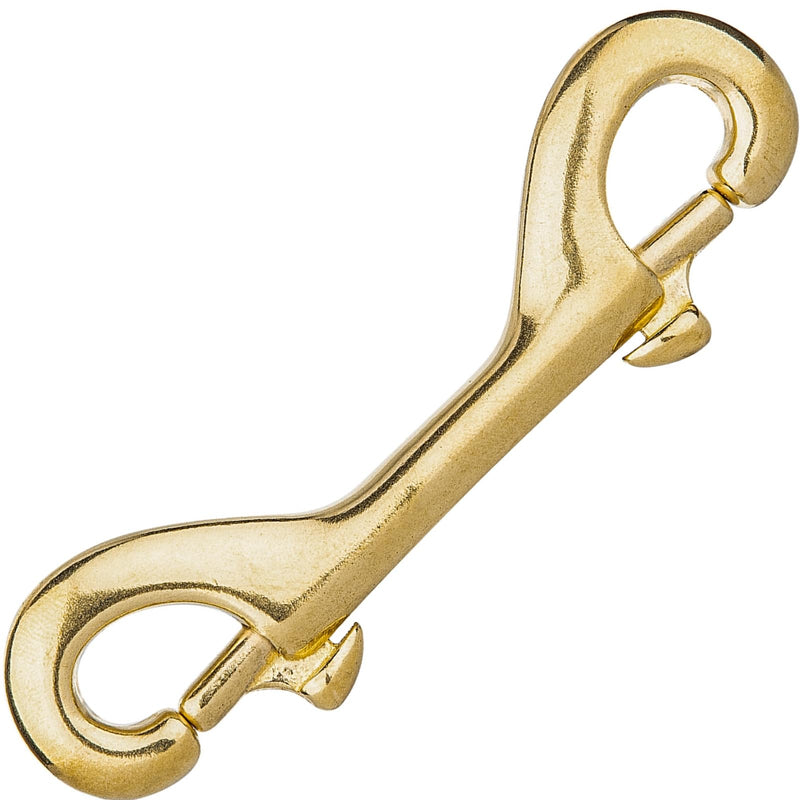 [Australia - AusPower] - Solid Brass Double Ended Bolt Snap Hook, Marine Grade Double End Scuba Diving Clips, Heavy Duty Trigger Chain Clip Key Holder for Pet Feed Bucket Hammock Horse Tack (2-Pack) (90mm) 90mm 