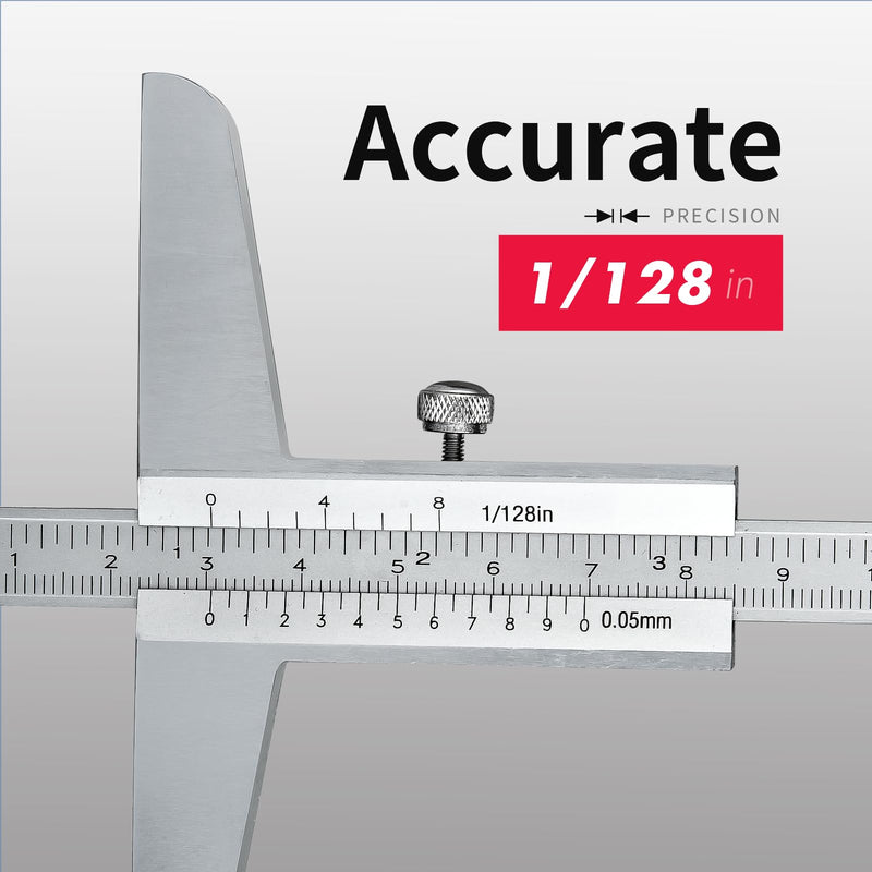 [Australia - AusPower] - 0-150mm Depth Vernier Caliper Micrometer Measuring Tool, 0.02mm Resolution,Carbonsteel Caliper Measuring Tool, DRINYOUNG (0-150/128in Depth Caliper) 0-150/128in （depth caliper） 