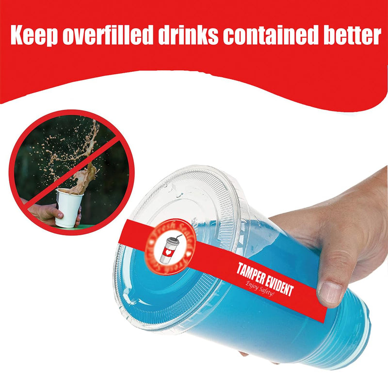 [Australia - AusPower] - Safe Secure Tamper Evident Seals for Christmas Drink Beverage Lids 1" x 9" for Freshness Labels Food Delivery Safety Stickers for Coffee Milk Tea Ice Cream Seal 250pcs 