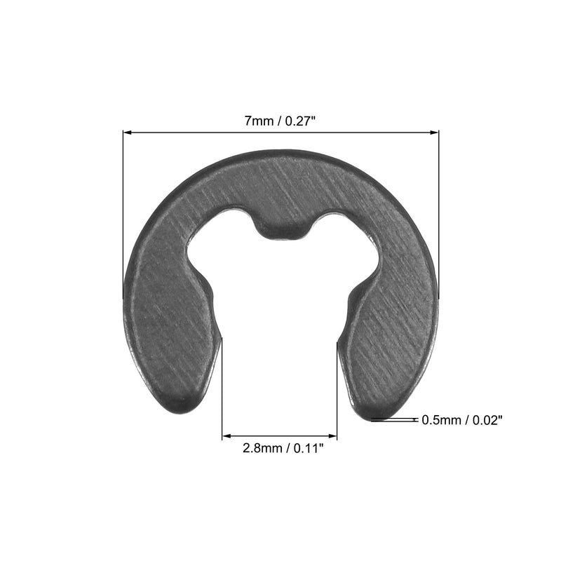[Australia - AusPower] - uxcell E-Clip Circlip - 7mm External Retaining Shaft Snap Ring Carbon Steel Black 30pcs 