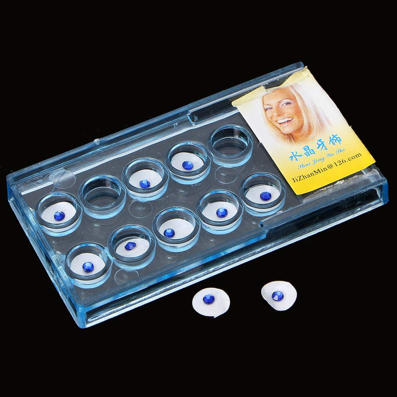 Box of 10 / Box 2 mm Dental Colourful Crystal Tooth Fashion Jewellery Gemstone Decoration with Box