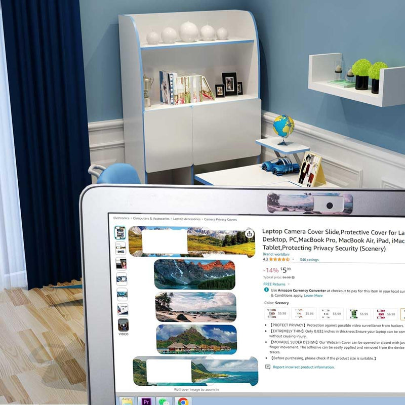 [Australia - AusPower] - Laptop Camera Cover Slide,Protective Cover for Laptop, Desktop, PC,MacBook Pro, MacBook Air, iPad, iMac, Tablet,Protecting Privacy Security (Scenery) Scenery 