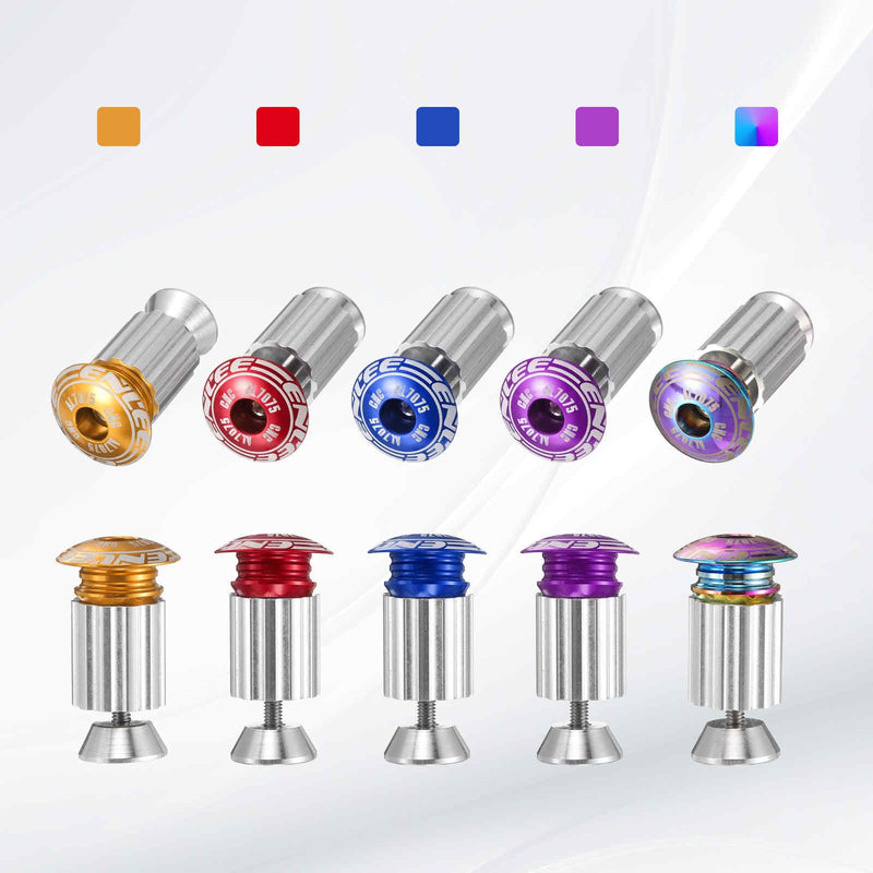 HARFINGTON 2 Pair Bike Handlebar End Plugs Aluminum Bar End Caps 18-20mm Adjustment Expanding Locking with Screw for MTB Road BMX Fixed Gear Bike, Multicolor