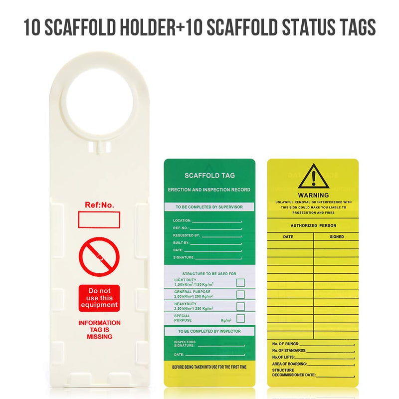 Scaffold Status Holder and Safety Inspection Tags - Do Not Use Scaffold - 10 Pcs
