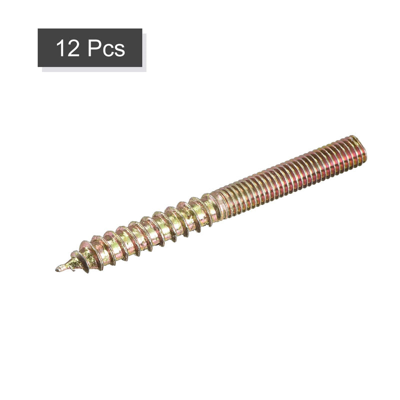 [Australia - AusPower] - uxcell M5x50mm Hanger Bolts, 12pcs Double Ended Thread Dowel Screws for Wood Furniture Connecting 