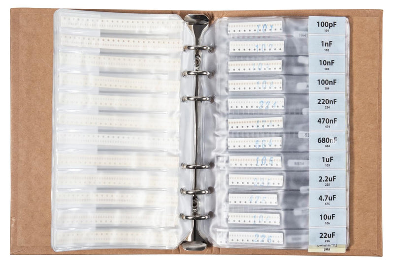 [Australia - AusPower] - SMD 0402 Resistors, Capacitors, Transistors and Electronic Components Assortment SMT Book - 9655 pcs 
