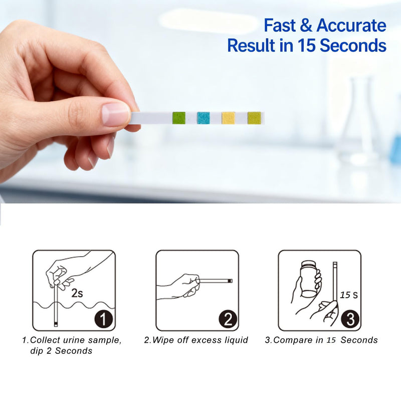 [Australia - AusPower] - Urine pH Test Strips for Humans 100 Ct with 100 Cups, 0-14 pH Strips for Saliva Testing, Alkaline Acid pH Test Strips for Water, Pool, Body pH, Fast 15-Second Results 