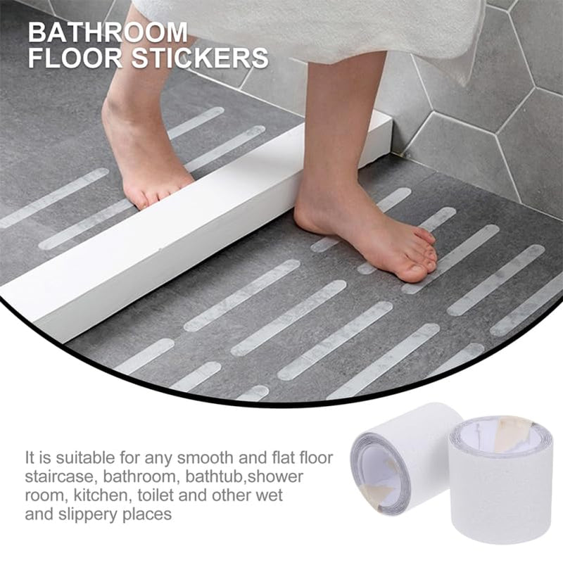 VOSAREA Clear Anti-Slip Tape for Stairs 39.37X1.96In Transparent Waterproof Traction Strips for Indoor Outdoor Steps Wooden Floors Patios Ramps