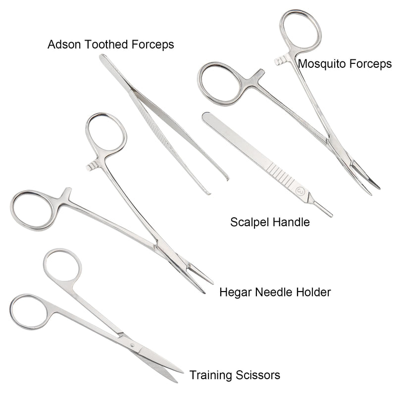 [Australia - AusPower] - Suture Practice Kit for Medical Students Including Suture Pad with 14 Pre-Cut Wounds Suture Tools and Thread & Needle for Training Only 18Pcs 