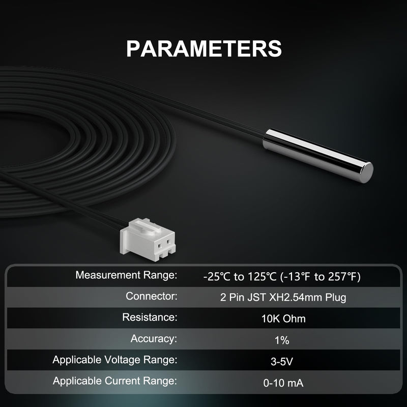 [Australia - AusPower] - DROK 10K Temperature Sensor Probe 3pcs, 1 Meter Waterproof Temp Sensor Probe, Stainless Steel 3950 NTC Temp Sensor Probe, Digital Temperature Transmitter Extension Cable 1-Meter/3.28ft 3 