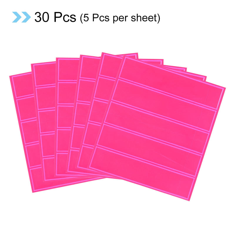 PATIKIL Reflective Stickers, 30 Pack 1 x 4.5" Waterproof Adhesive High Visibility Night Caution Warning Safety Tape Strips for Backpacks Bikes Helmets, Pink